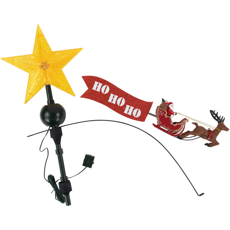 Northlight 21" Animated Santa Sleigh With LED Lighted Christmas Star